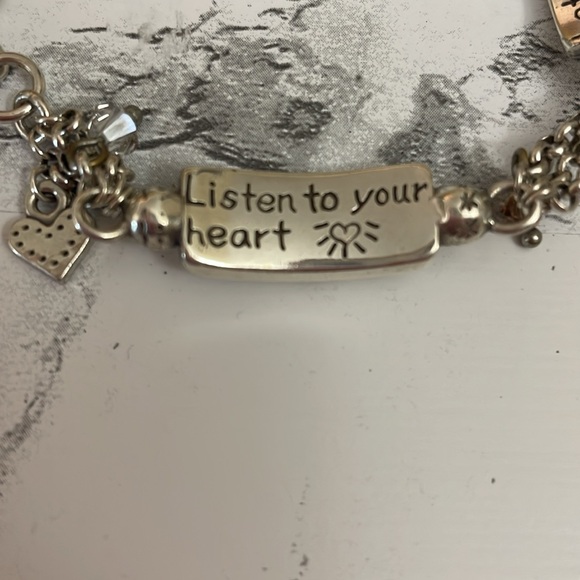 Brighton Silver and Goldtone Remember Your Heart Bracelet - Picture 2 of 6